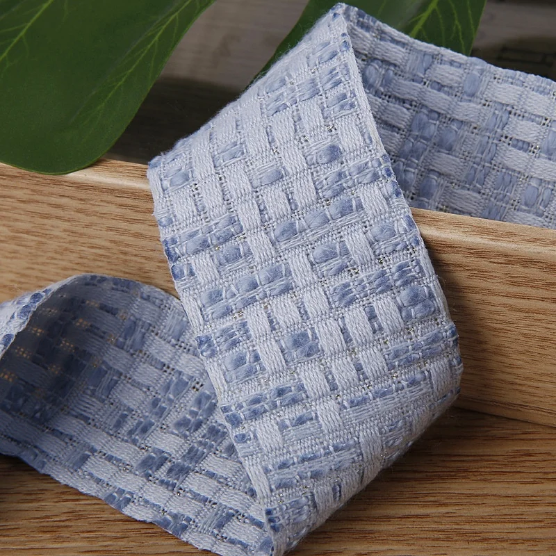 Korea checked Thick knitted fabric ribbon handmade diy bow hair accessories garment hats decoration bows ribbon material