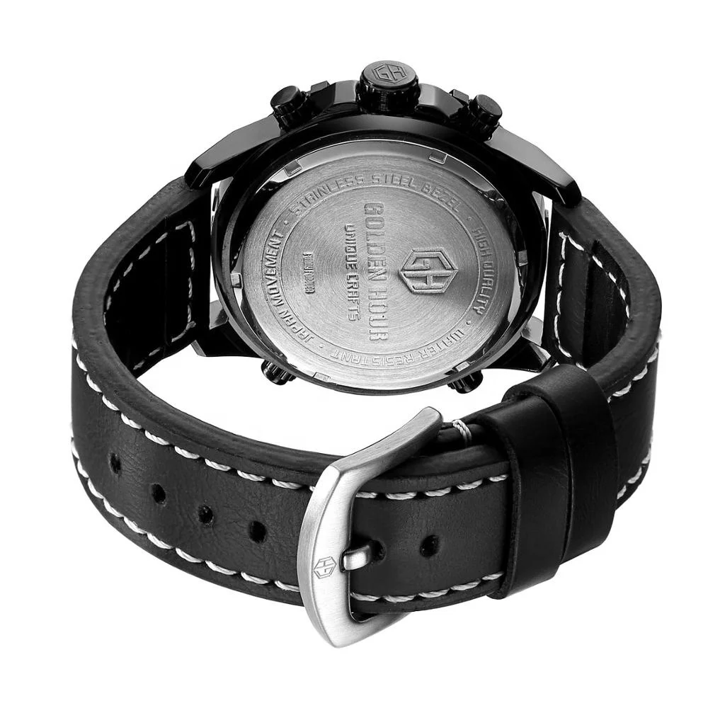 GOLDENHOUR analog waterproof custom minimalist japan mi quartz stainless multifunctional digital sports watches for men