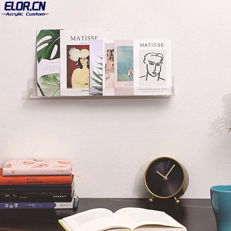 Прозрачная акриловая полка ELOR для хранения виниловых записей настенное крепление стойка компакт-дисков подвесная плавающая книжная