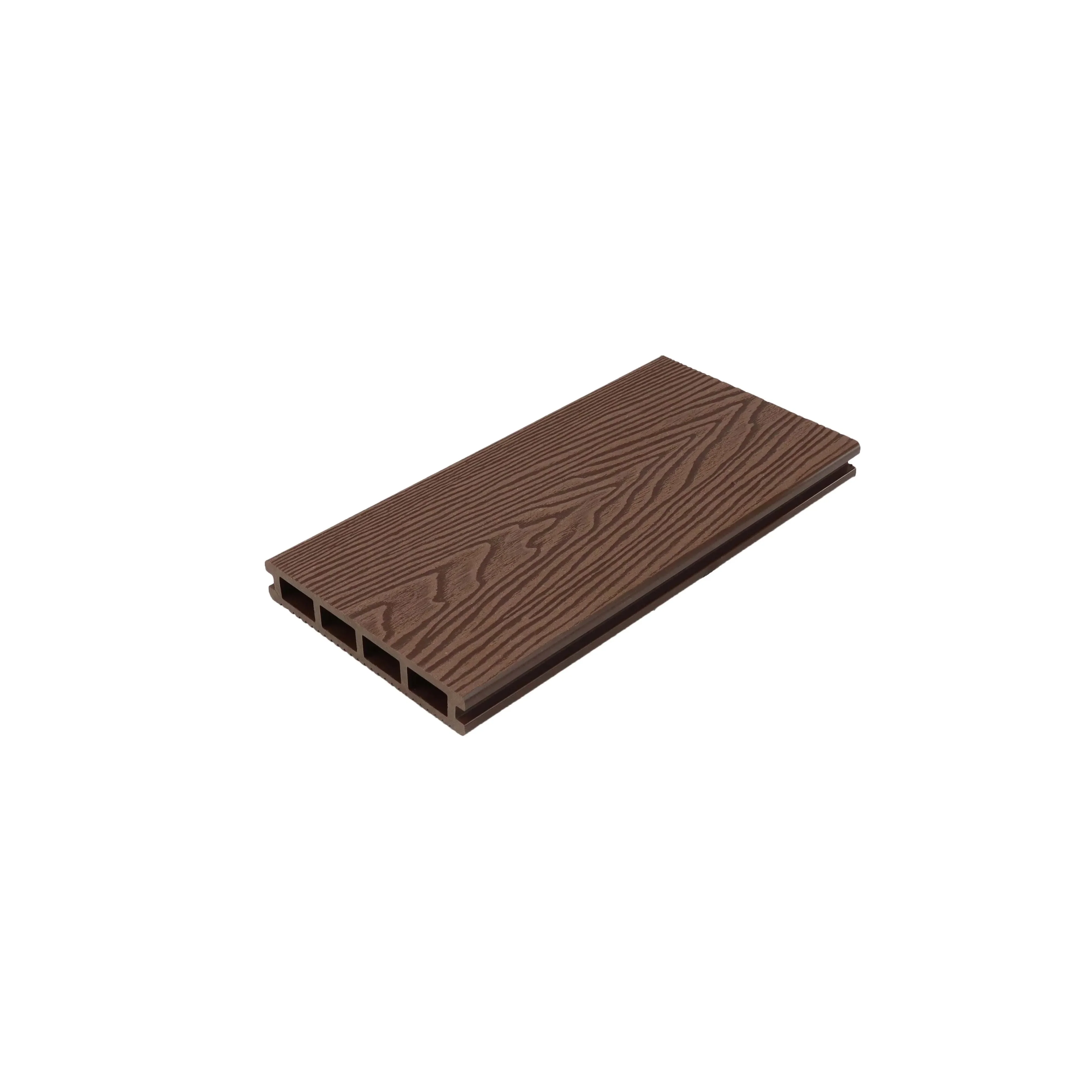 New technology 3D embossed co-extrusion outdoor plastic wooden decking composite wpc flooring
