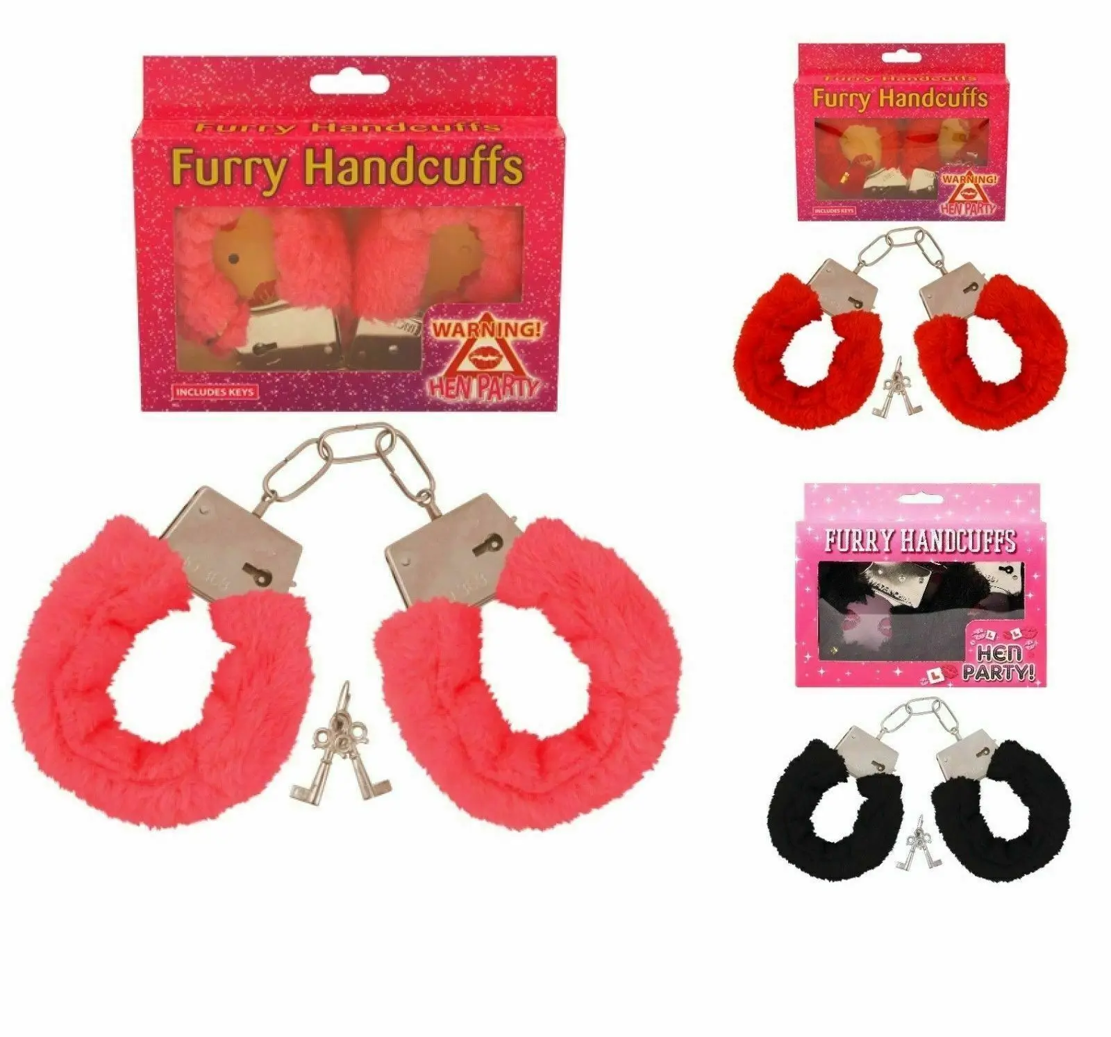 Metal Furry Fluffy Handcuffs Fancy Dress Hen Night / Stag party Role Play Toy