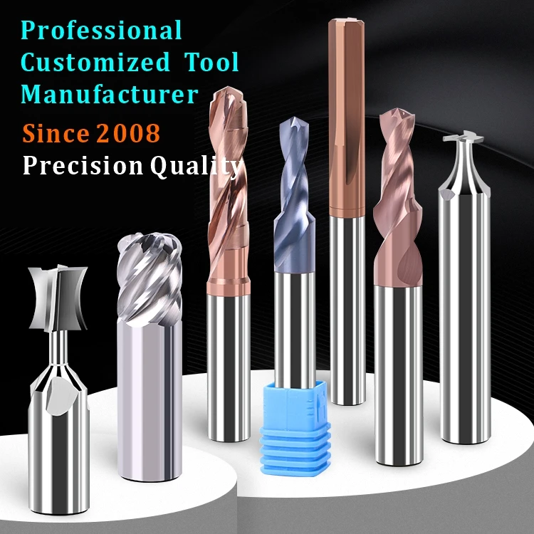 BKEA Rough milling cutter CNC Cutting Tool Solid PCD Carbide Flat End Mill