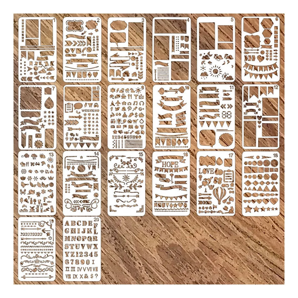 Китай оптовая продажа 4x7 дюймов экологически чистый многоразовый планировщик дневник из ПЭТ пластика трафареты для журнала