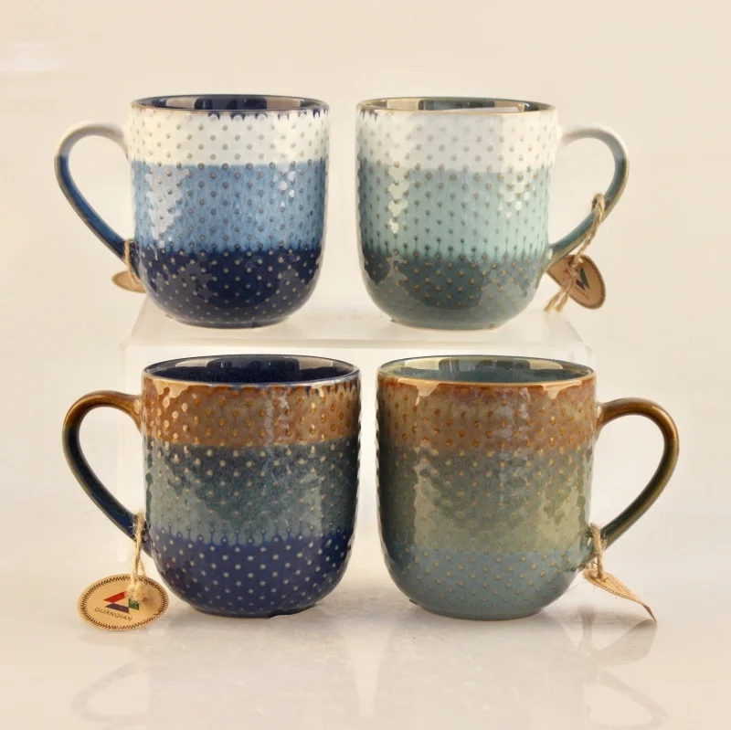 2020 Popular top grade ceramic stoneware reactive glazed colorful coffee mug ceramic milk cup