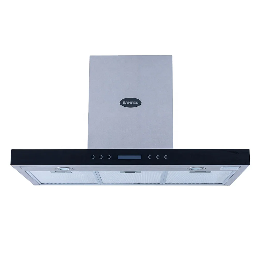 Range Hood 90cm Stainless Steel Kitchen Range hood 900mm Commercial Canopy Wall Mount BBQ Cooker Hood 3 Speed LCD Display