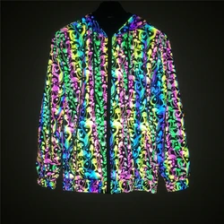 Custom Reflective Puffer Jacket Mushroom Print Reflective Clothing
