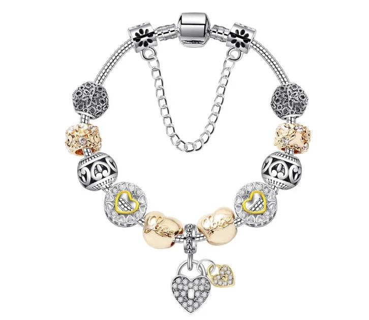good quality photo charm bracelet infinity love silver gold plated charm bracelet
