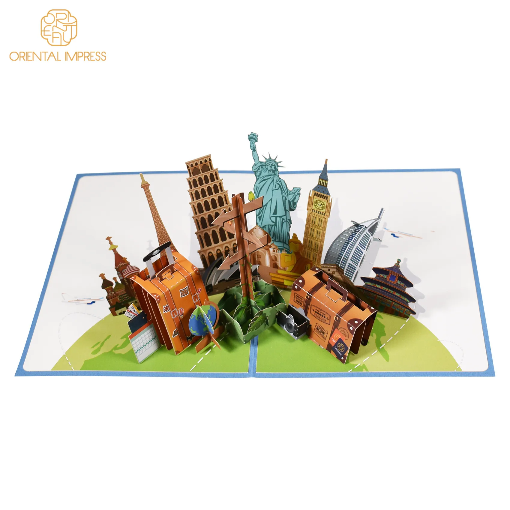 Creative 3D World Landmarks Pop Up Famous Architectures Greeting Card for All Occasions