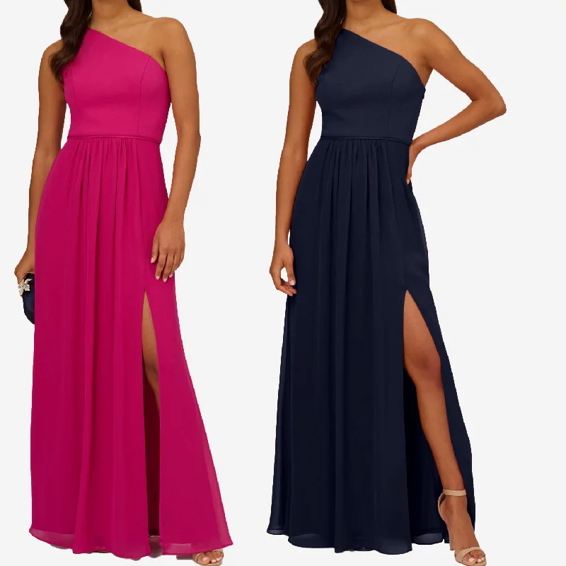 Женское длинное вечернее платье на одно плечо
