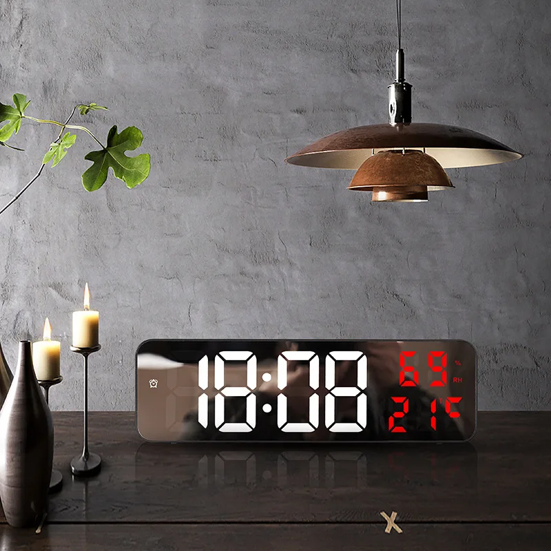 New LED alarm clock, multifunctional electronic clock, voice controlled snooze electronic alarm clock