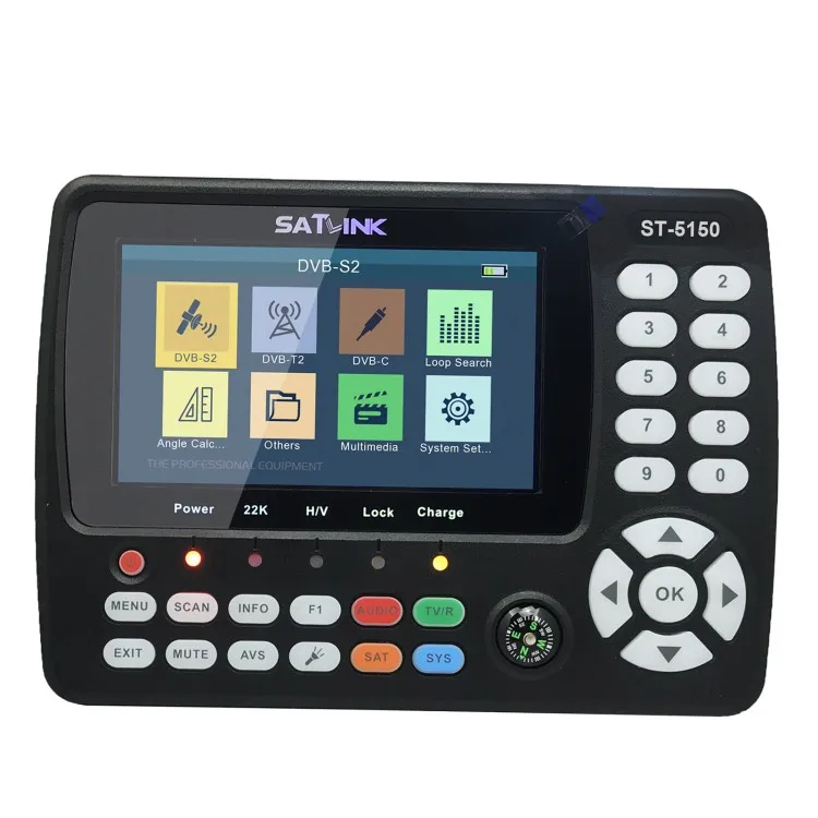 ST-5150 DVB-S2/T2/C COMBO HD Satellite TV Signal Finder Digital Handheld Signal Meter Satellite Finder H.265 HEVC MPEG-4 4.3 Inc