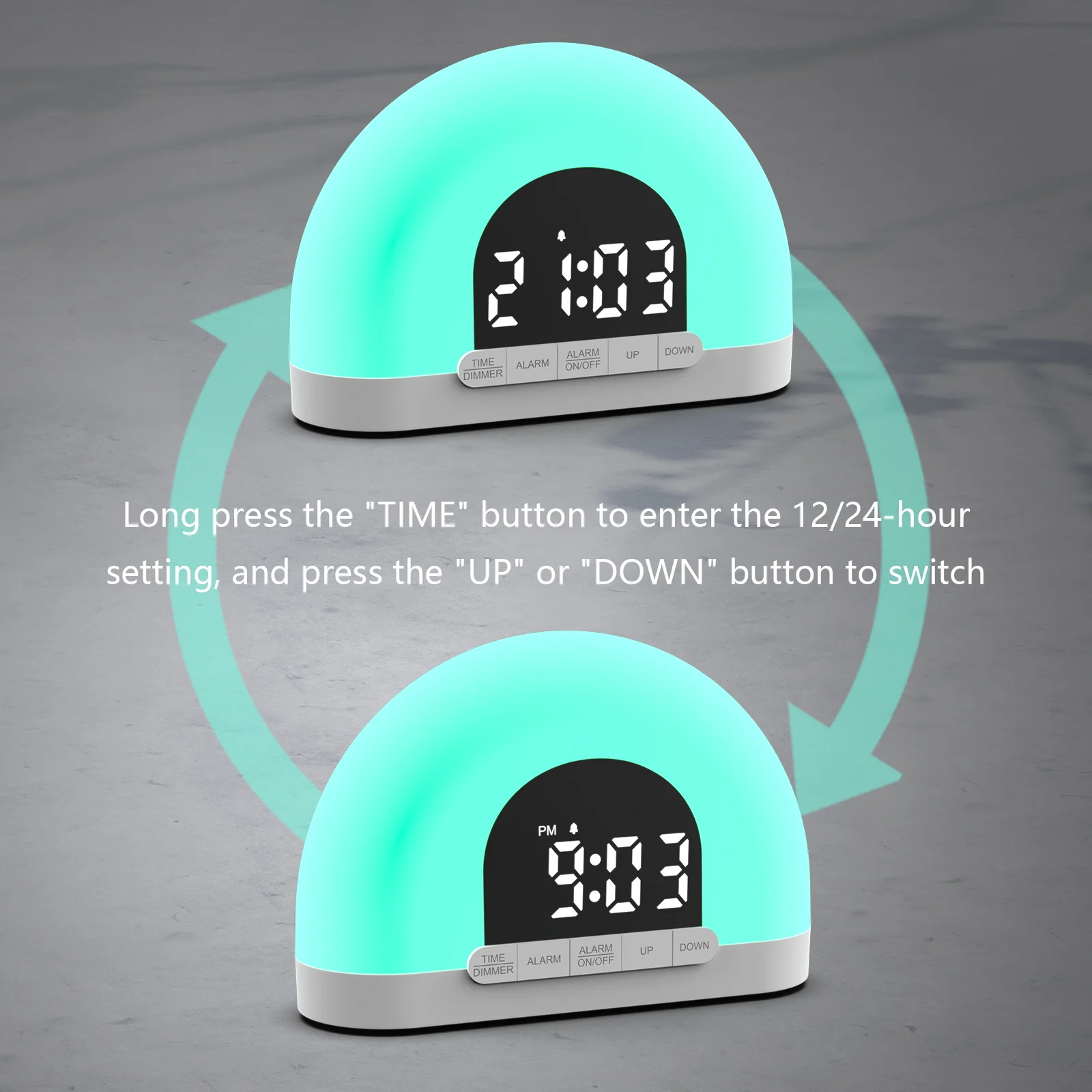 wholesale  Sunrise Sunset Simulation FM Clock Radio 7 Colors Digital Alarm Clock Wake Up Light