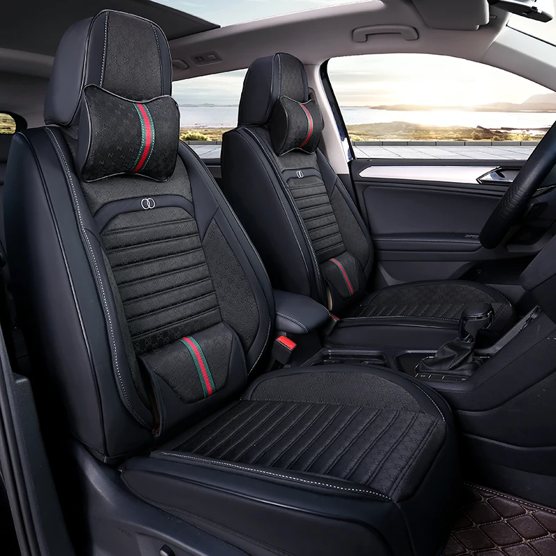 Leather car seat cover full set universal