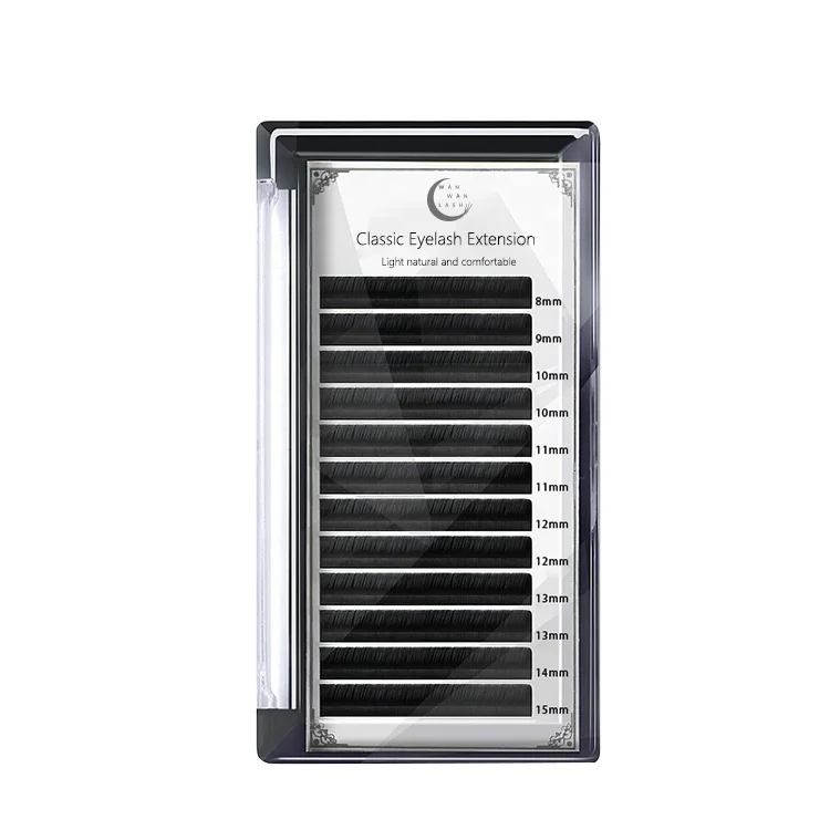 luxury package custom logo matte korean individual pbt fiber lashes c curl silk extensions lash individual lash tray boxes