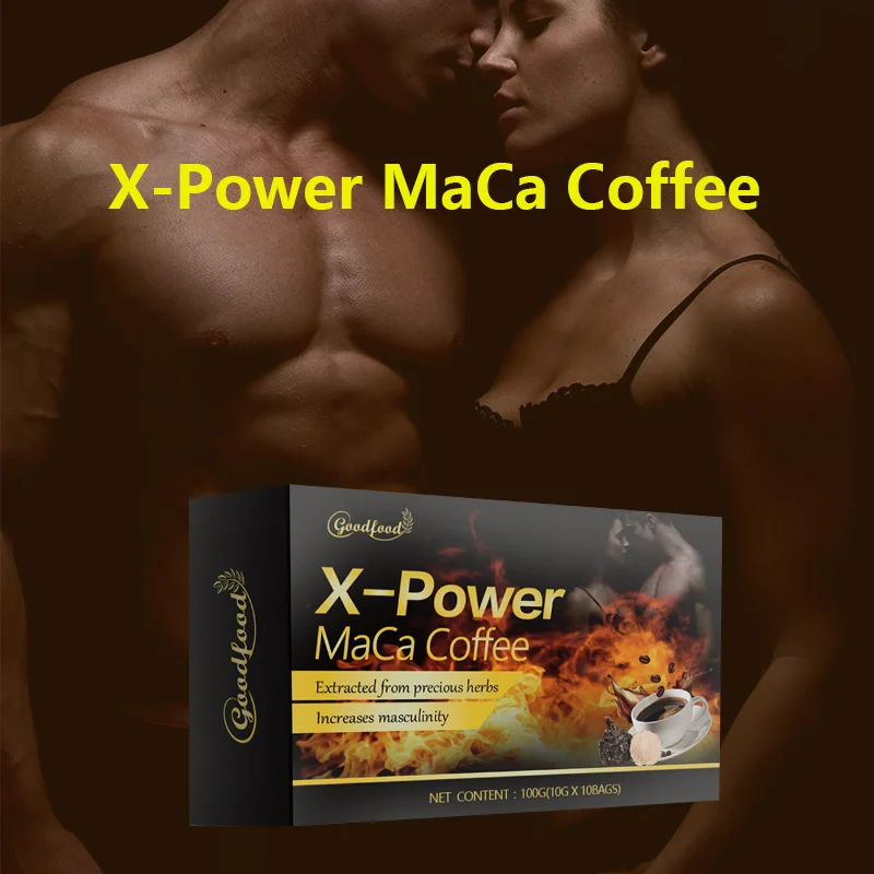 Заводская цена Горячая Распродажа X Power Coffee 100% Китайский травяной мужской энергии предотвращает преждевременную эякуляцию Maca растворимый кофе