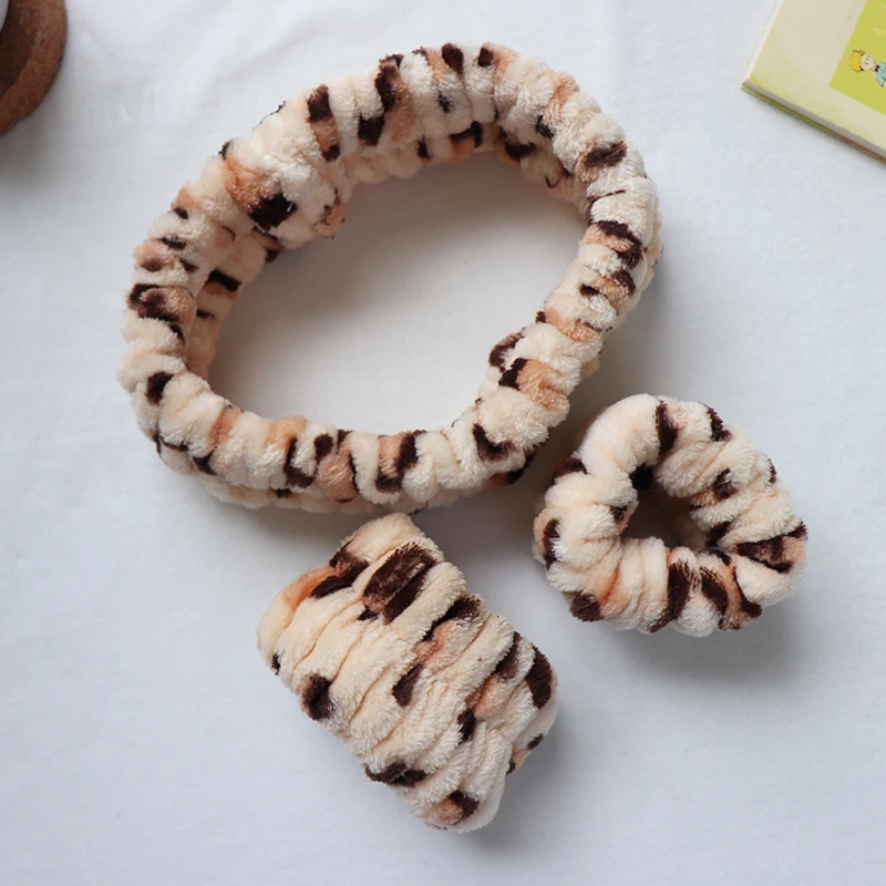 Hot Sale Adjustable Elastic Wristband Spa Headband Facial Wash Hair Band Set