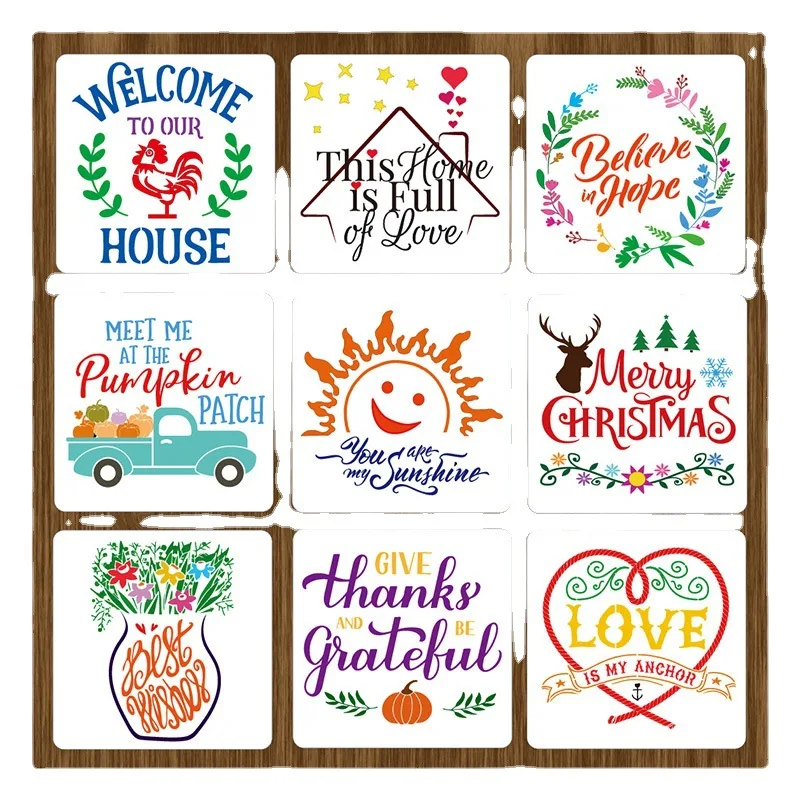 Wholesale Custom 0.25mm Plastic Reusable PET Journal Layering Stencil For Painting