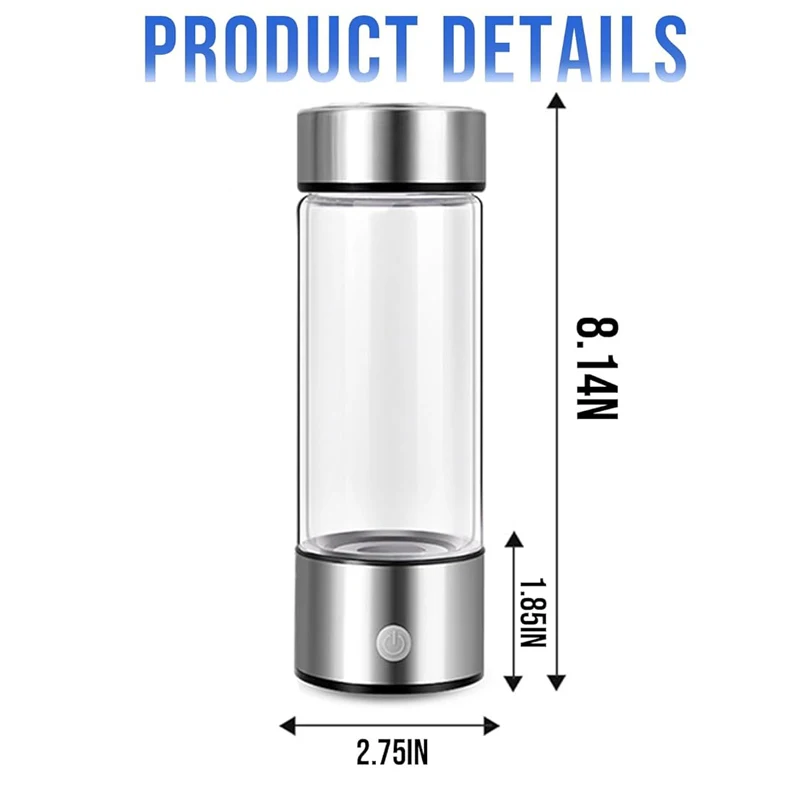 New 2024 Gift Set SPE PEM Technology Hydrogen-rich Hydrogen Water Bottle Generator Smart Tasteless H2 Hydrogen Rich Water Bottle