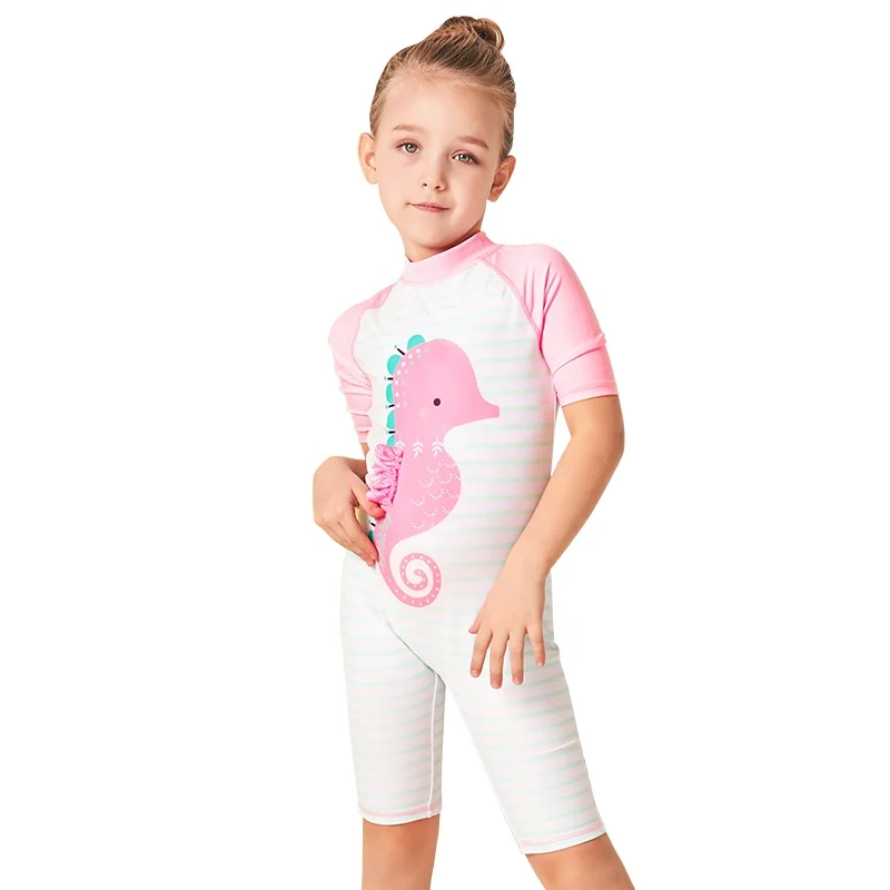 
Julysand custom one piece swimwear Pink cute girl little seahorse printed surfing suit beachwear swimwear bikini 