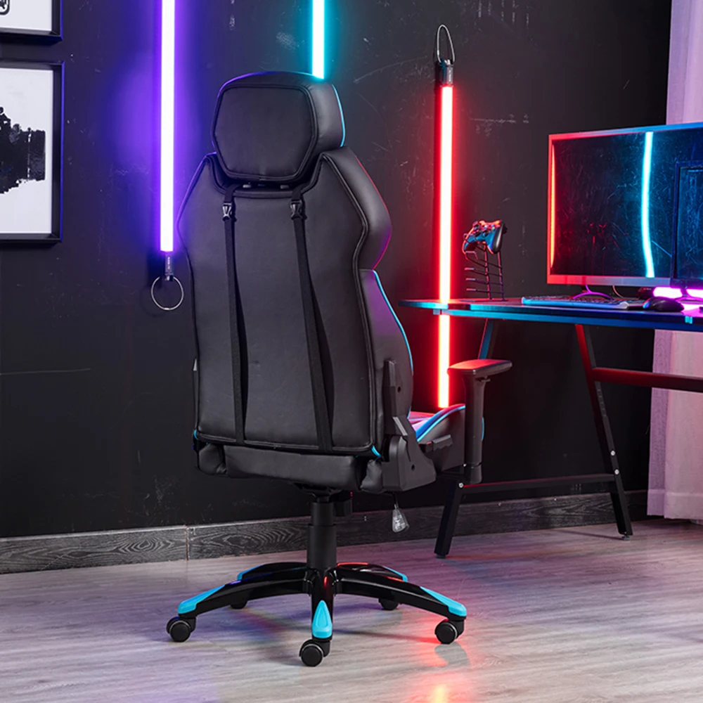 HC New model scorpion racing leather x rocker gaming chair secret lab 1 piece Blue black swivel gaming chair with logo