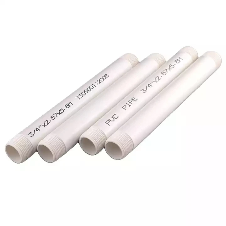 High Pressure Small Diameter 20mm 25mm 32mm BS Thread PVC Pipe Male Thread PVC/UPVC Plumping Plastic Tube Nipple Pipe