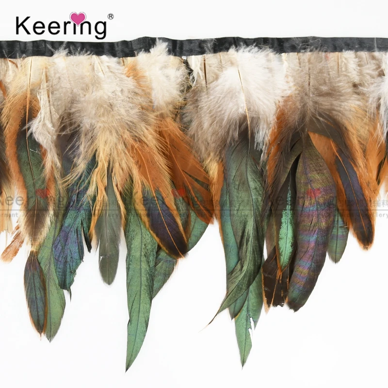 WFT-020 Fashion Factory High Quality Colorful Rooster rooster feather trims and fringes for carnival