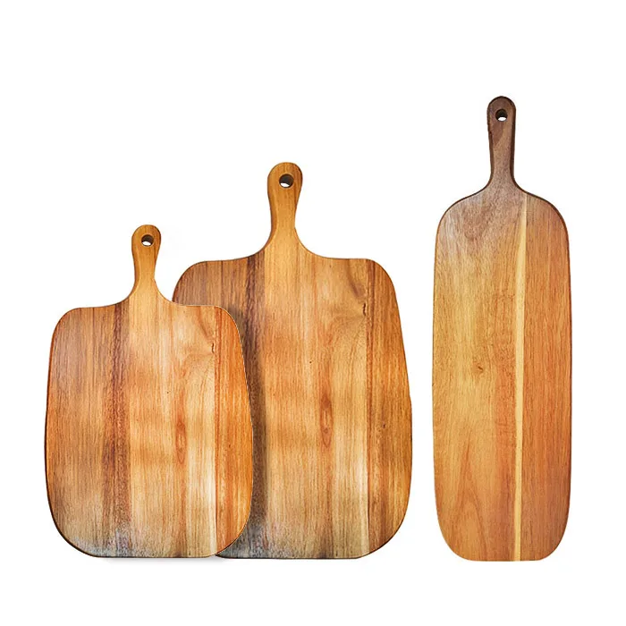 Japanese style commercial long and large christmas charcuterie cutting board with handle vintage olive wood bread board