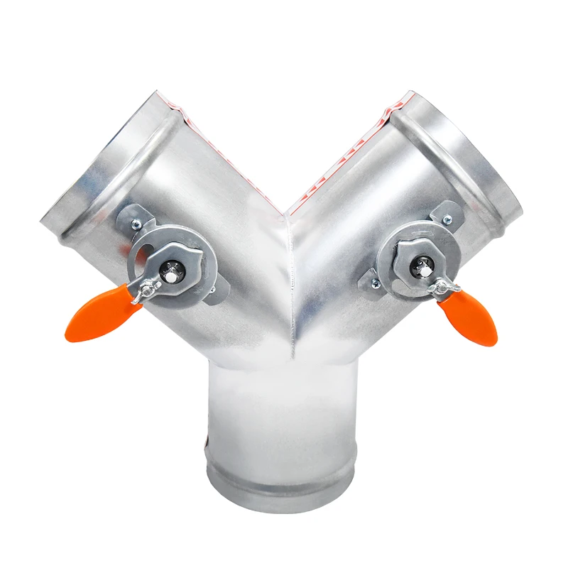 Galvanized Y-type manual three-way air volume regulating valve