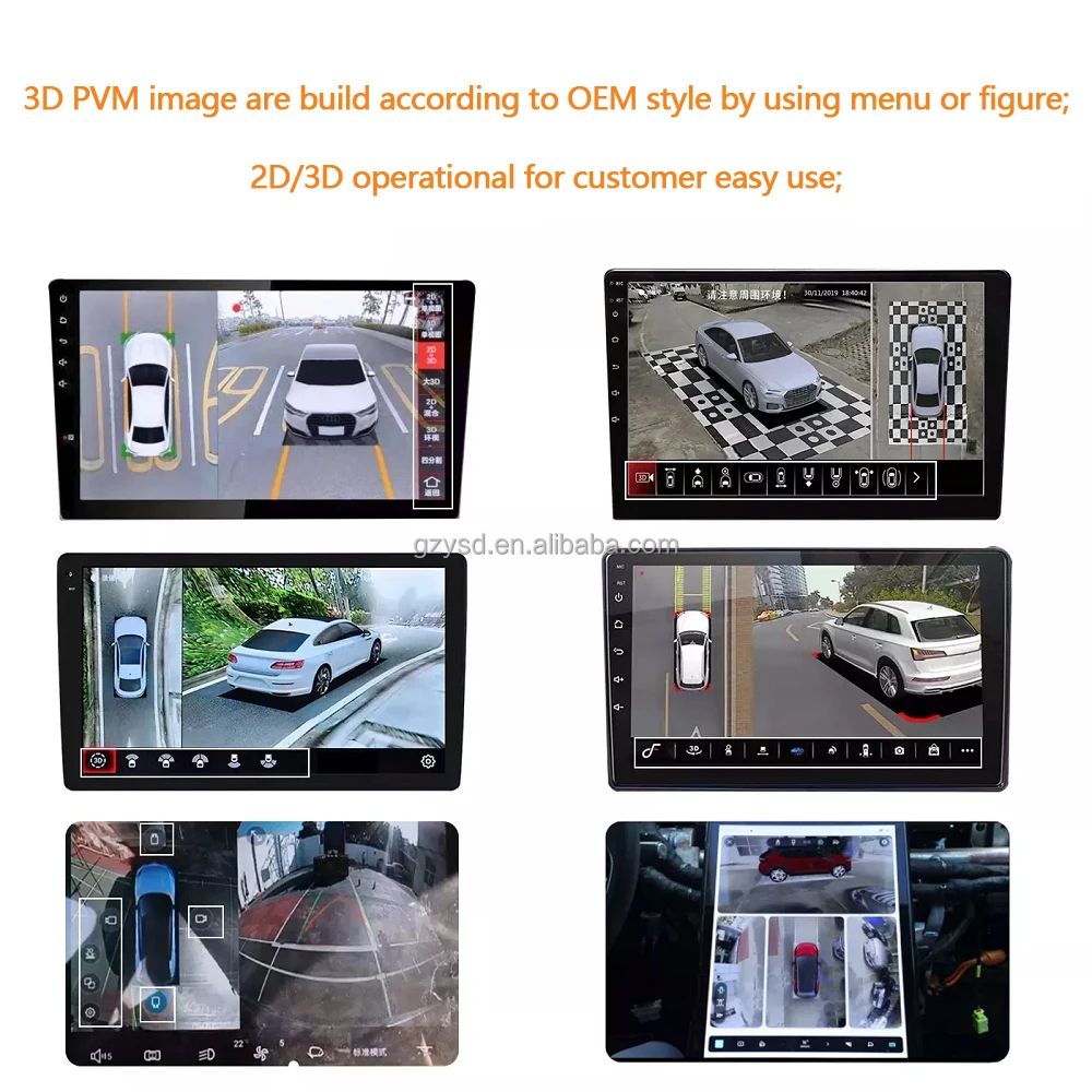 3D Android 360 Degree Surround View Camera 1080P 360 Car Parking Camera 9 Inch Android Car Radio 360 Panorama 3D Camera Android