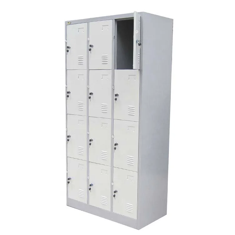 large 16 compartments white iron bathroom locker / 4 layer 16 doors metal ski gym locker for sale