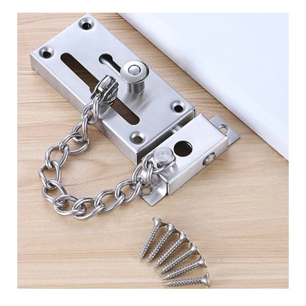 Pin chain lock, stainless steel left and right door bolts, safety door and window anti-theft chains