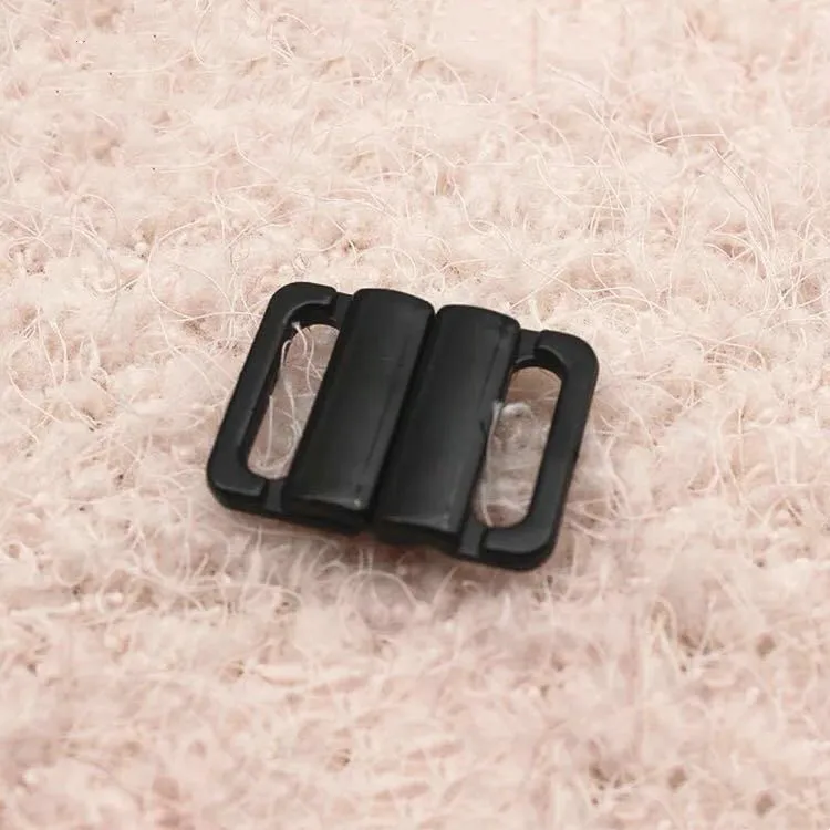White Black Clear Plastic Lingerie Accessory Sewing Bikini Bra Clips Clasps Strap Adjustable Buckle
