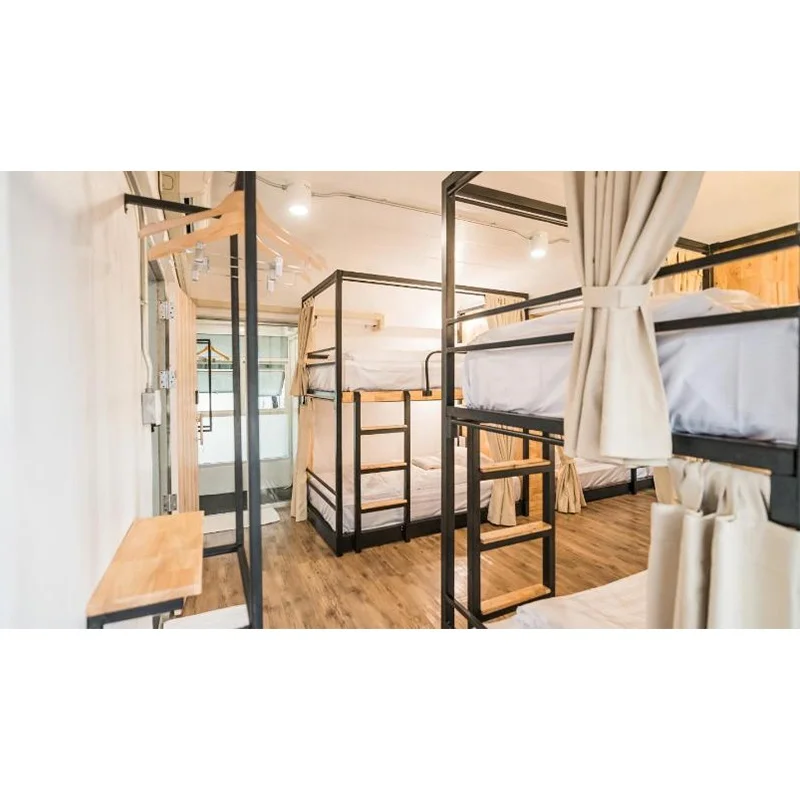 JZD Cheap Steel Bunk Bed Adult Double Bunk Beds With Clothing Storage for Hostels
