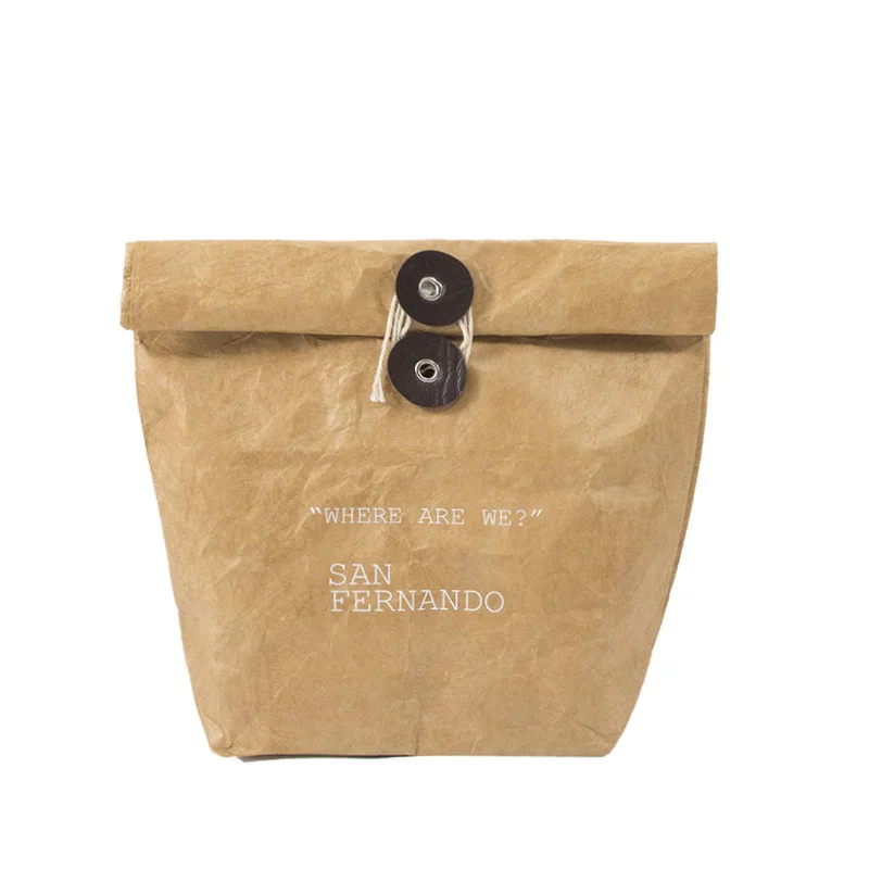 Eco-friendly  Material Kawaii DuPont Paper Rope Insulation Bag Storage Pouch Custom