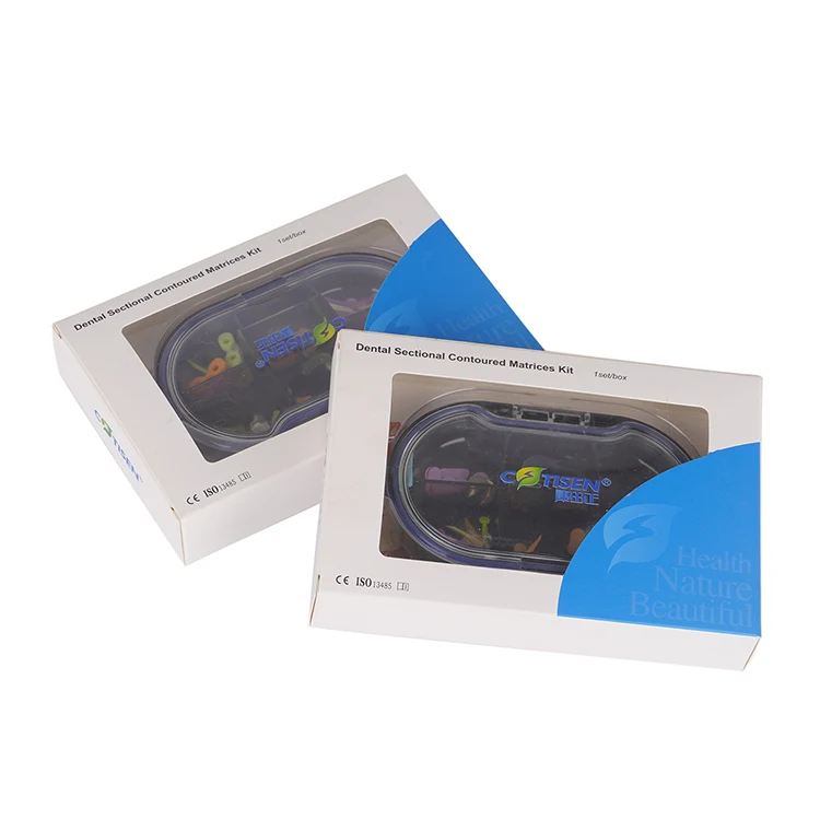 Dental sectional contoured matrix system kit with clamping rings matrix bands wedges