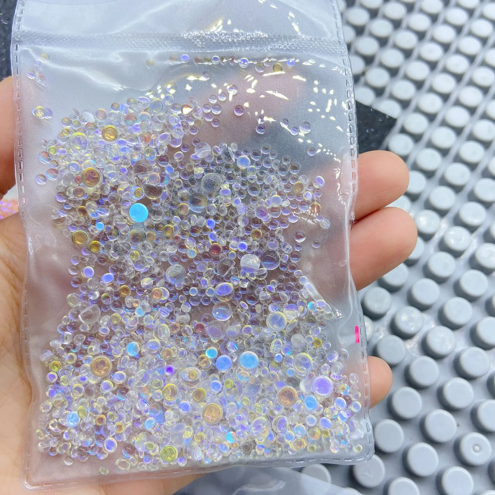 Factory wholesale Mermaid Tears Beads Nail Stone Mix Size Non Hotfix Glass Flatback Kits Rhinestones