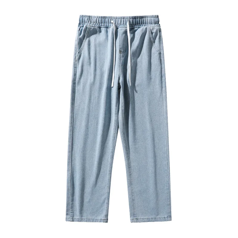 Custom Summer New Design Men Flared Patchwork Loose Hip Hop Denim Pants Washed Jeans for mens