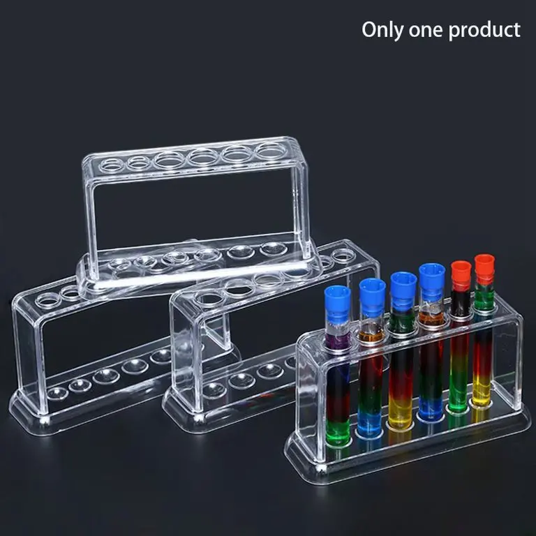 Plastic Culture tube Display Shelf Transparent Scientific Experiment Glass Test Tube Rack