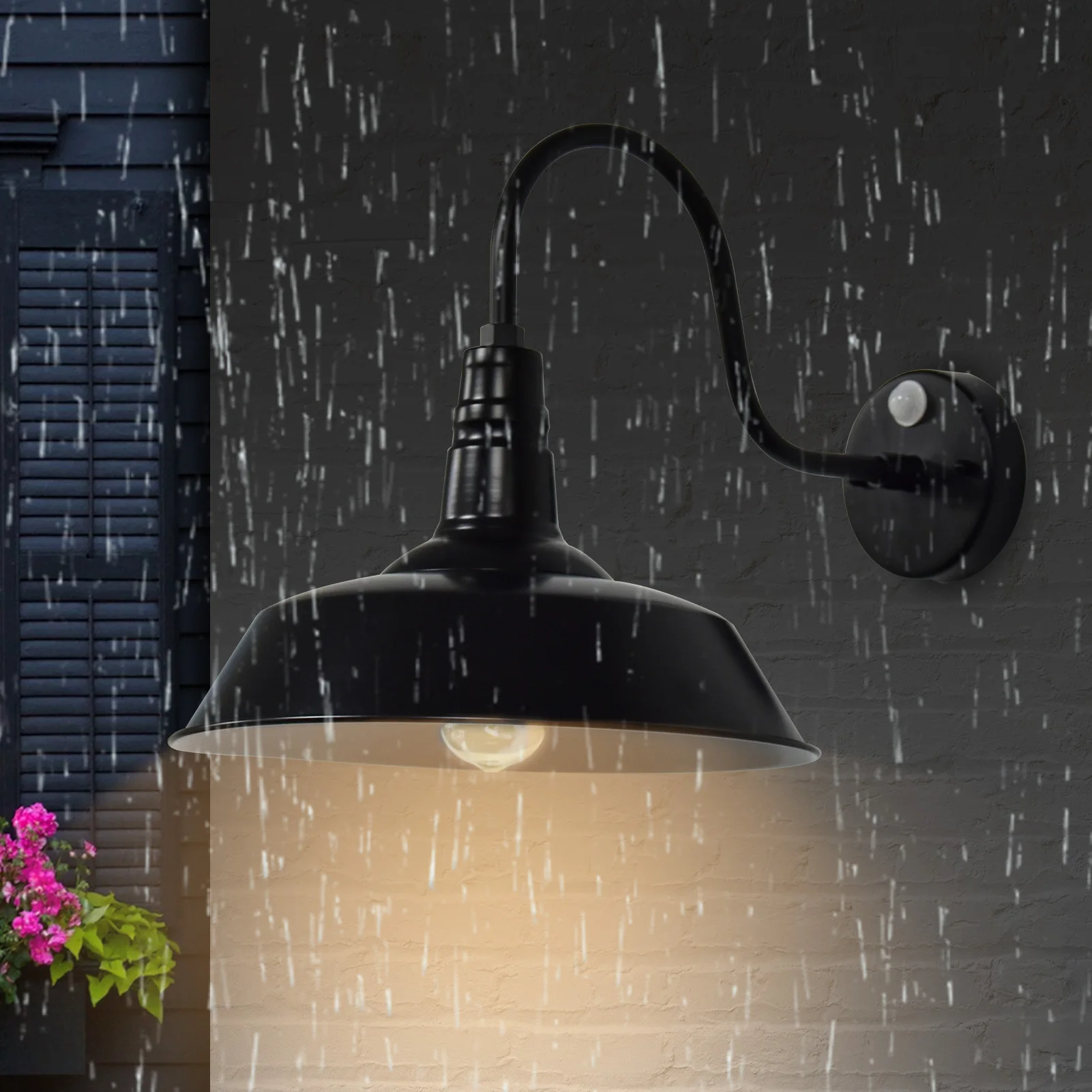 Outdoor Water-proof Wall Mounted Lamp with Flexible Gooseneck Sconces Wall Lighting Outdoor Light Fixture