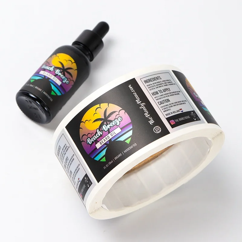 Custom cosmetics Brand tamper proof packaging label sticker for cosmetic product
