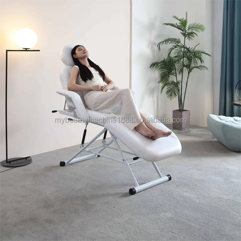 New Design Adjustable White Beauty Salon Furniture High Adjustable Spa Lash Bed Facial Massage Bed