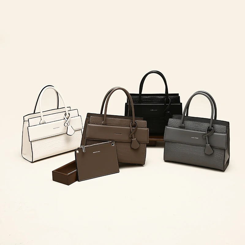 2024 Latest Designer Handbag Set PU Leather Large Capacity Tote Bag For Ladies