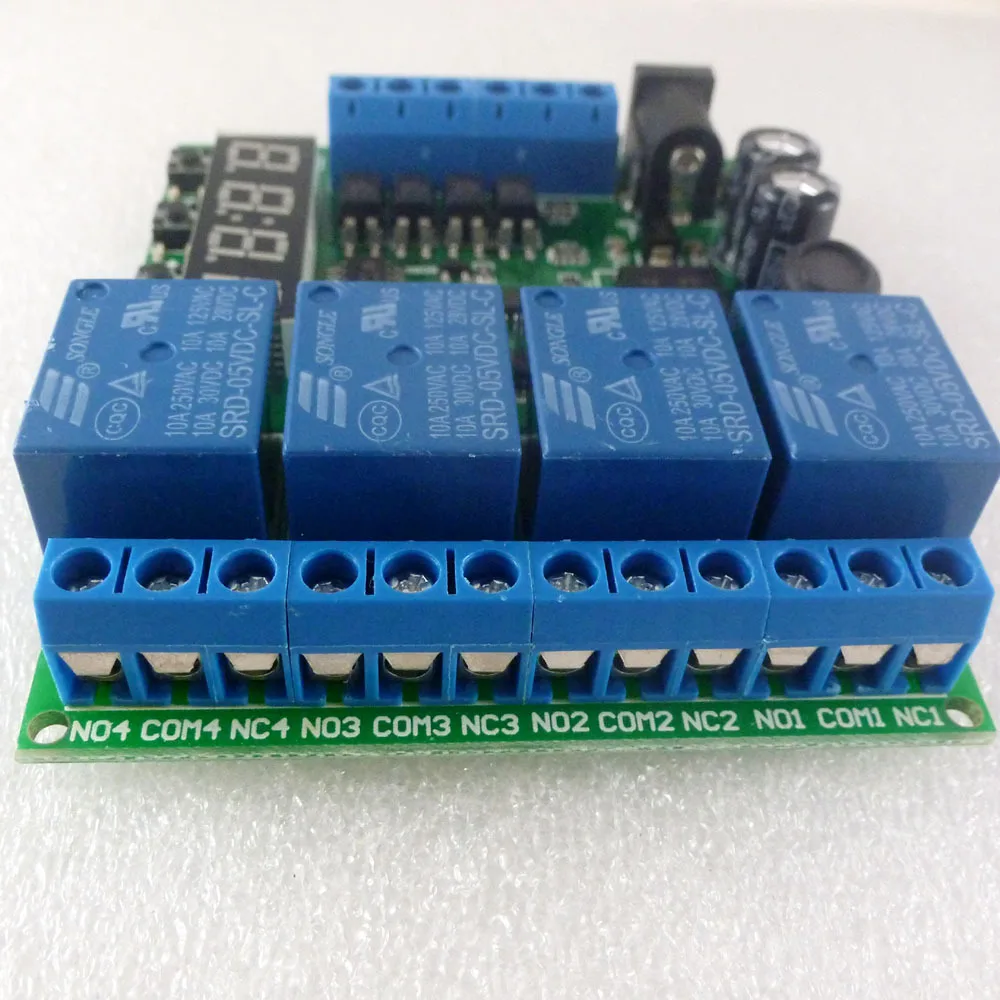 CE007 DC 12V 4 Channel Multifunction Cycle Delay Timer Relay Module for Timing Loop Interlock Self-locking