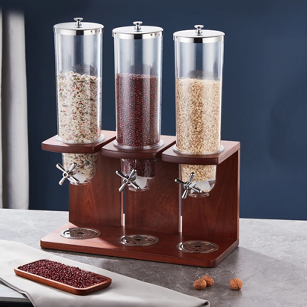 Многофункциональный одинарный двойной тройной бак коммерческий кофе в зернах риса сухой пищевой дозатор зерновых