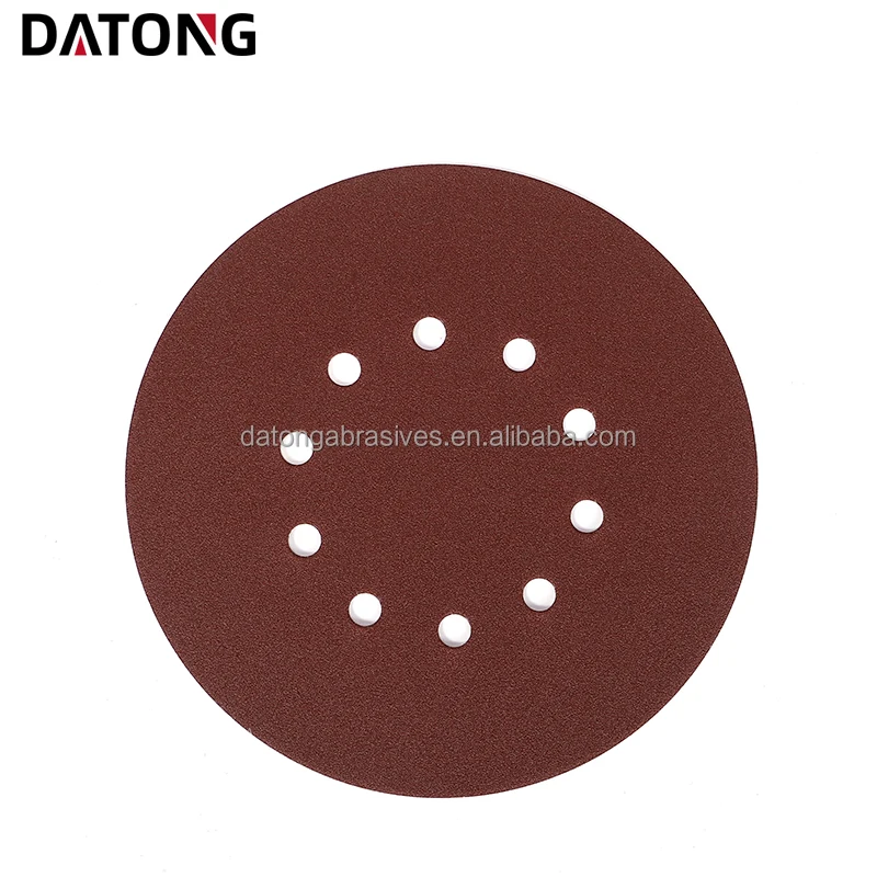 Заводская Высококачественная абразивная наждачная бумага Datong 9 дюймов 10 отверстий зернистость 100 круглый керамический красный шлифовальный диск для металла и
