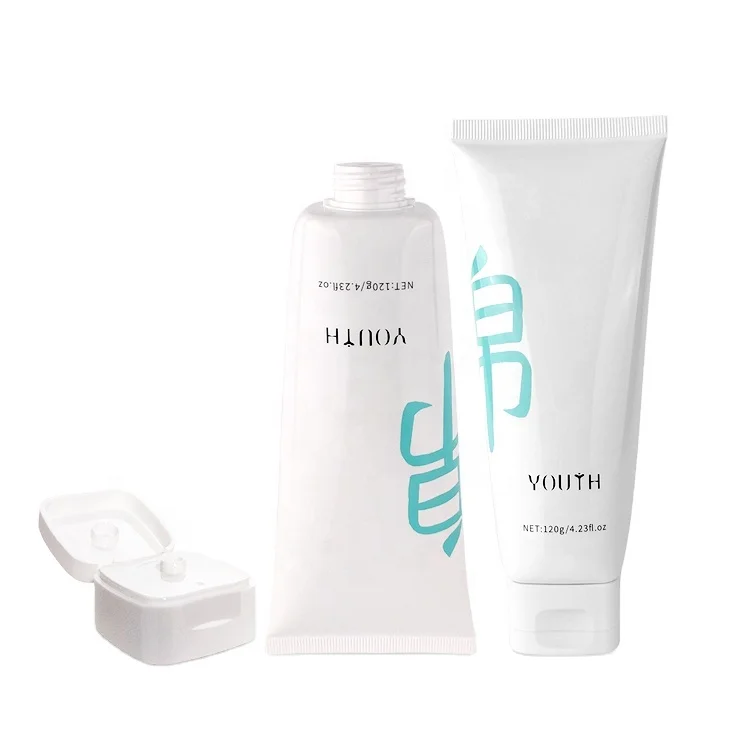 100ml square Gentle face wash tube Foaming cleanser tube Skin clearing wash tube