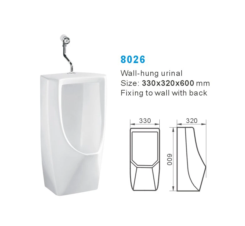 Modern Design Gravity Flushing Stand Up Toilet Urinal Wall Mounted Public Male Sensor Flush Toilet bowl Urinal Bathroom