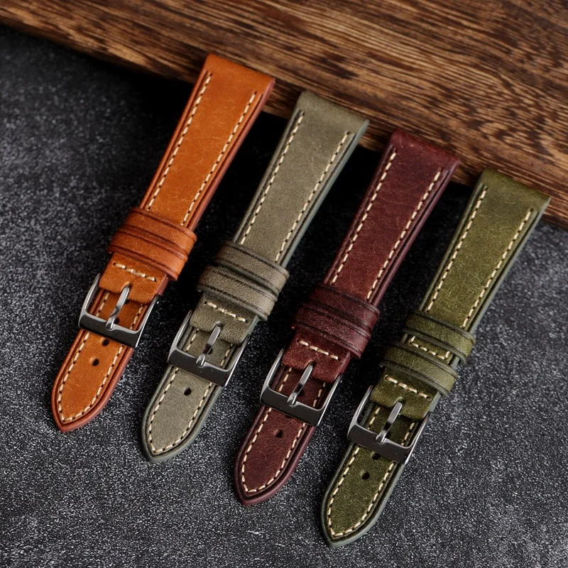 Manufacturer Direct Selling italian Watch Straps Leather 20mm 22mm Genuine Quick Release Strap with men Watch band