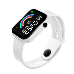 Children Electronic Silicone Band Waterproof Wristwatch Sports Led Digital Watch for Male and Female Students