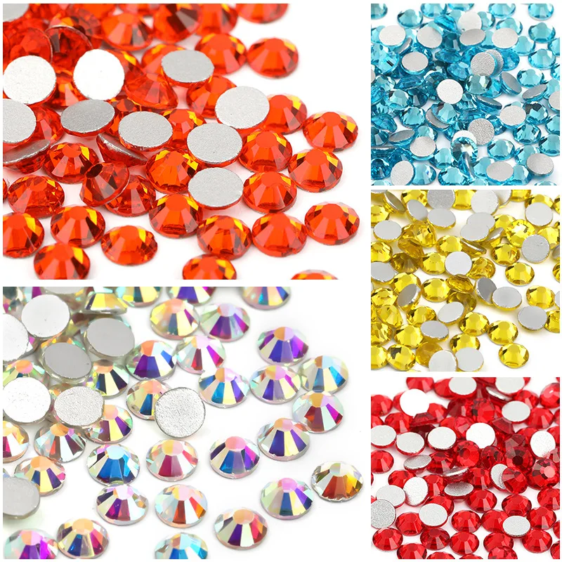 SS4-SS20 Mix Size Clear Crystal Non HotFix FlatBack Rhinestones Decorations DIY Glitter Stones 3D Nail Art Accessories
